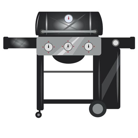 Bbq grill.Vector cartoon illustration isolated on white background.のイラスト素材