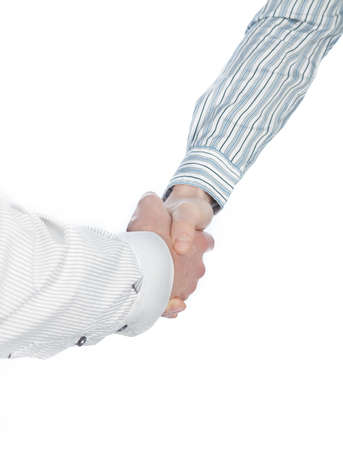 Image of businesspeople handshake on the white backgroundの写真素材