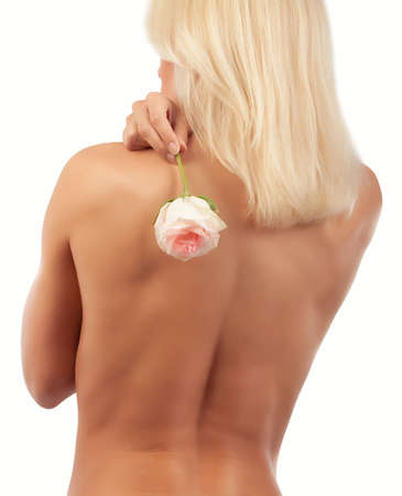Picture of attractive blonde from behindの写真素材