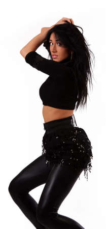 Picture of attractive brunette dancingの写真素材