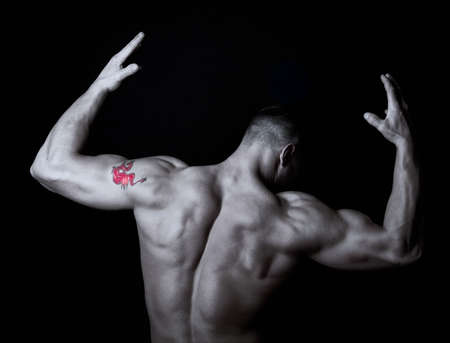 Back of handsome man