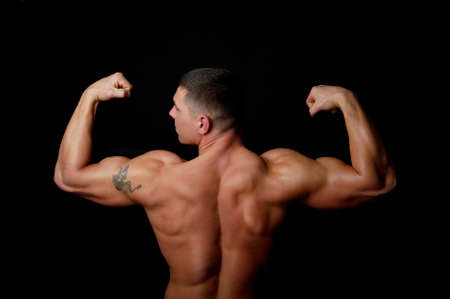 Picture of handsome athlete from behindの写真素材