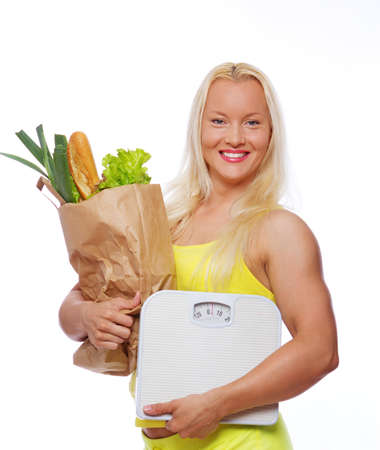Portrait of woman posing in market with food
の写真素材