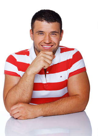 Portrait of handsome man posing in studioの写真素材
