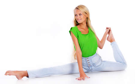 Portrait of sexy girl posing in studioの写真素材
