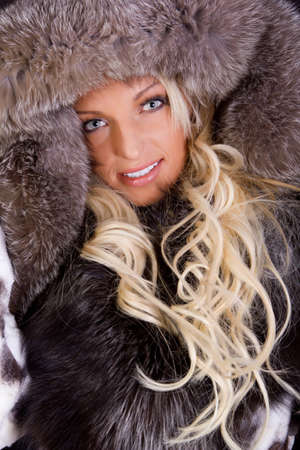 Woman incoat and heatの写真素材