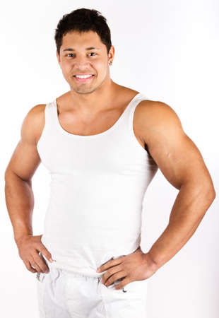 Portrait of a handsome muscular young manの写真素材