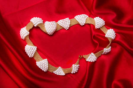 Gold with white triangle necklaceの写真素材