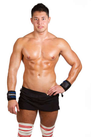 Young muscular man with bandageの写真素材
