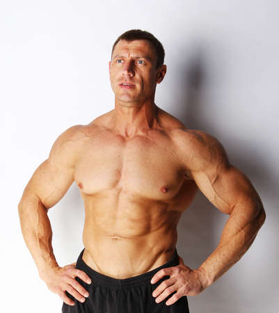 Image of muscular bodybuilder posingの写真素材