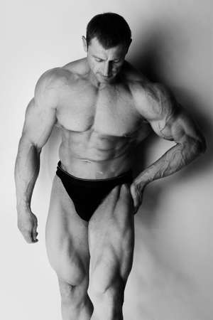 Image of muscular bodybuilder posingの写真素材