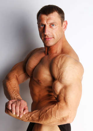 Image of muscular bodybuilder posingの写真素材