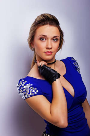 Portrait of sexy woman posing in studio の写真素材