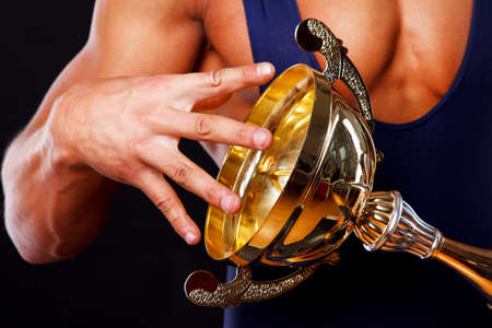 The desired trophy for the first placeの写真素材