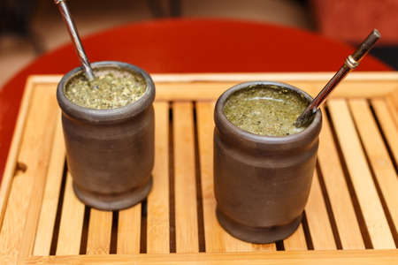 Indian mate tea in a traditional setting