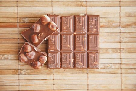 Image of milk chocolate with nuts