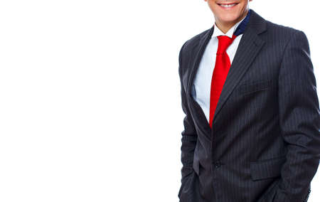 Portrait of man posing in studio in official clothesの写真素材