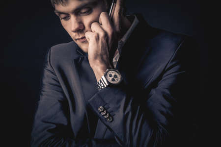 businessman using his smartphoneの写真素材