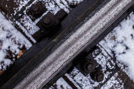 Industrial photo of railway tracks background.の写真素材