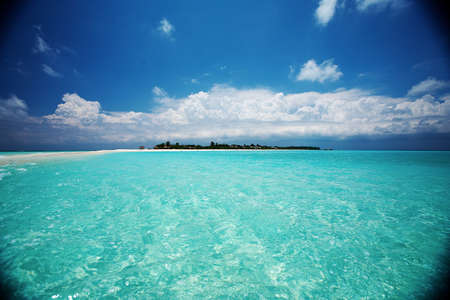 Image made by smartphone. Ocean, beach and blue skyの写真素材