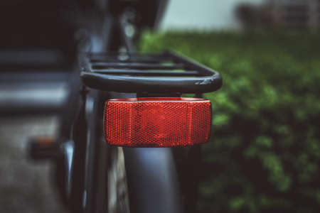 Back red light of bicycle.の写真素材