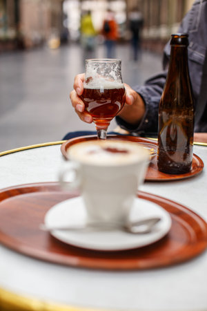 Cup of coffe on the table.の写真素材