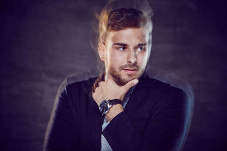 Positive man in a suit.の写真素材