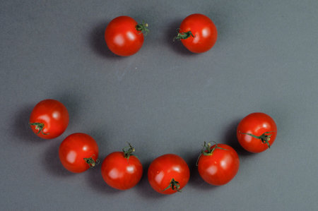 A face from red tomatoes.の写真素材