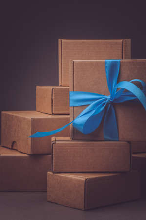 Paper gift box with bow.の写真素材