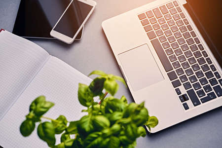 Communication set of laptop, smart phone and table PC.の写真素材