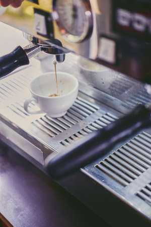Close up image of professional coffee machine.の写真素材