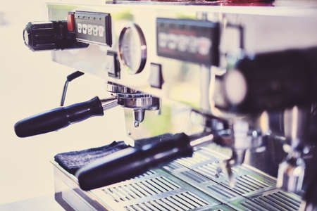 Close up image of professional coffee machine.