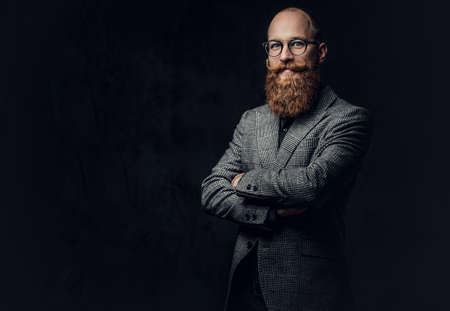 Redhead bearded male in a suit.の写真素材
