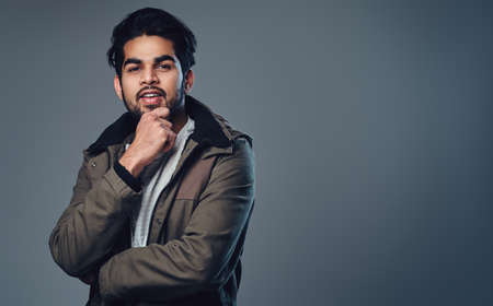 Indian male in a jacket.の写真素材