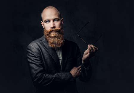 Redhead bearded male in a suit.の写真素材