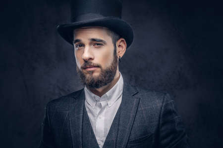 Portrait of a stylish bearded male.の写真素材