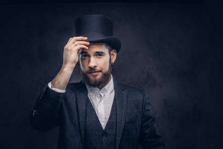 Portrait of a stylish bearded male.の写真素材