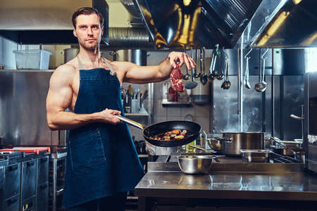 The chef in a kitchen.の写真素材