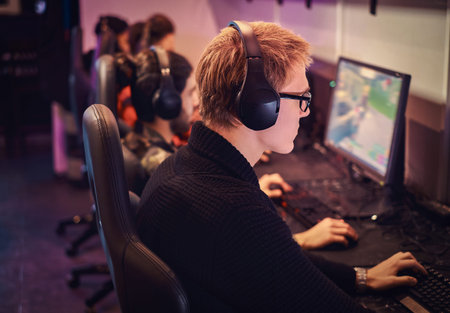 A team of professional cyber sportmans, trains for the championship, plays in a multiplayer video...