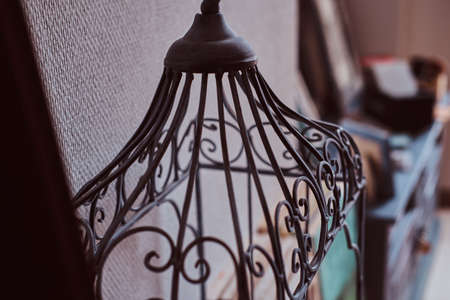 Metal decorative frame for the lamp, artistic forging.の写真素材