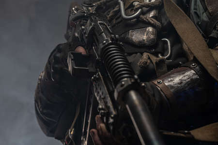 Amazing well made costume of dark apocalypse warrior.の写真素材