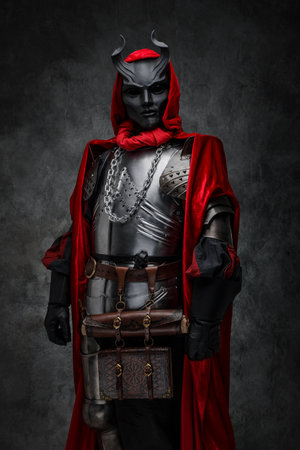 Dark cultist of mystic brotherhood against dark background