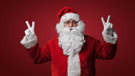 Peaceful Santa: Spreading Christmas Joyの写真素材