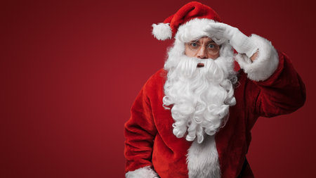 Pensive Santa: Searching for Naughty or Niceの写真素材