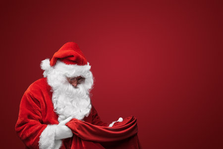 Confident Santa Claus Ready for Christmasの写真素材