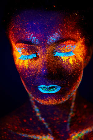 close up uv portraitの写真素材