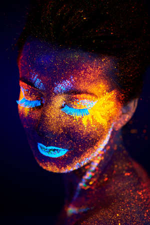 close up uv portraitの写真素材
