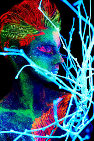 close up uv portraitの写真素材