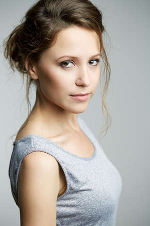 portrait of a beautiful young adult womanの写真素材