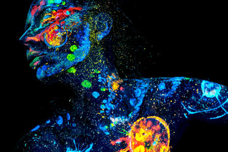 UV body art paintingの写真素材
